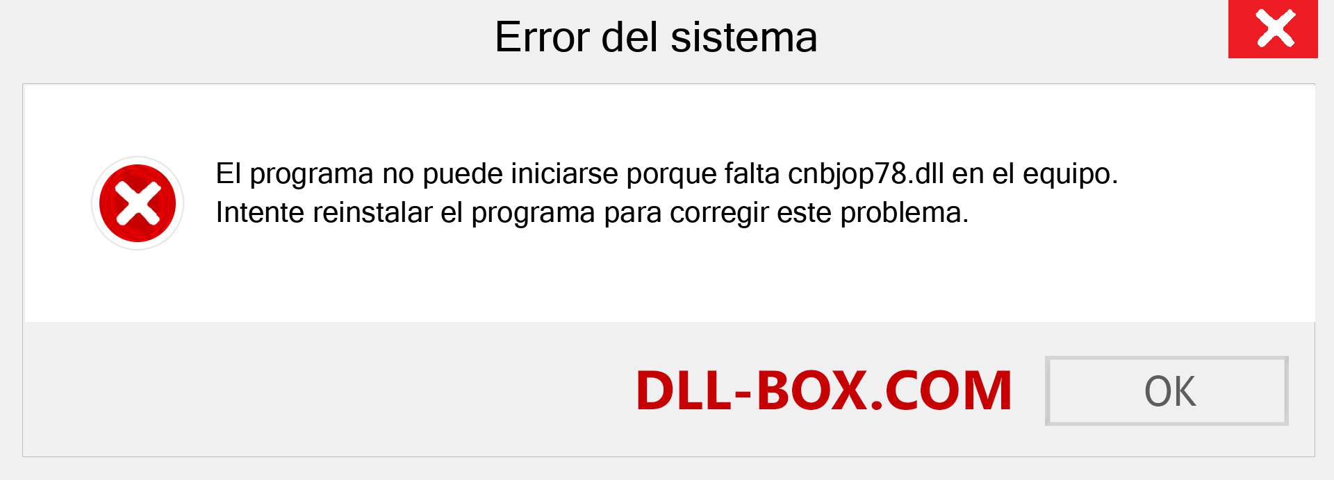 ¿Falta el archivo cnbjop78.dll ?. Descargar para Windows 7, 8, 10 - Corregir cnbjop78 dll Missing Error en Windows, fotos, imágenes